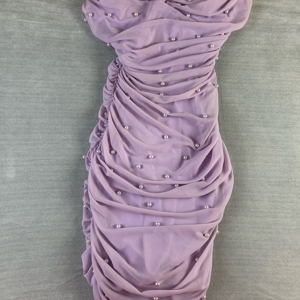 Windsor Lilac Pearl-Embellished Midi Dress